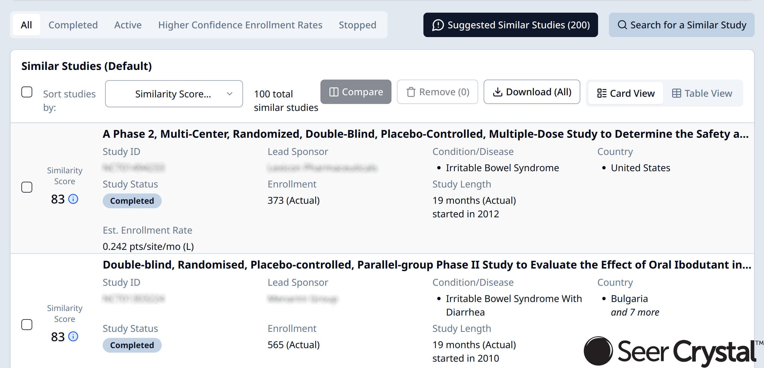 Seer software screenshot